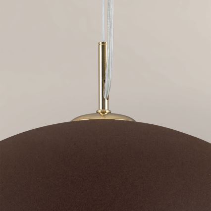Hanglamp aan een koord ELIANO 1xE27/60W/230V diameter 50 cm bruin/goud