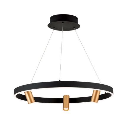 Dimbare LED-hanglamp met kabel BERLIN LED/50W/230V zwart/goud