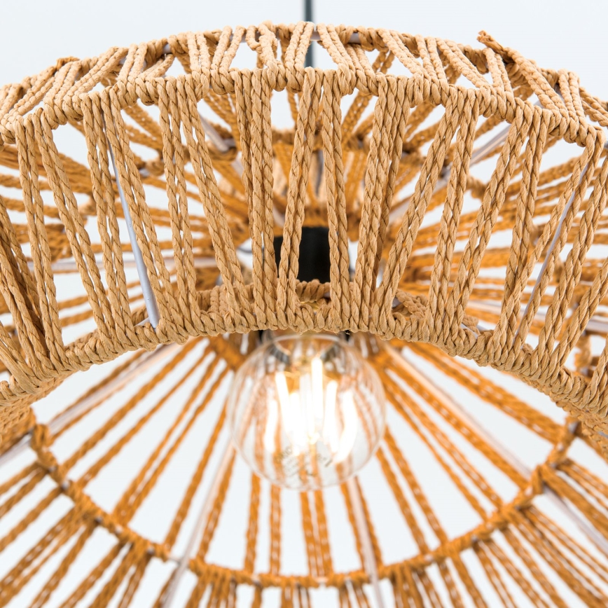 Hanglamp aan een koord BASKET 1xE27/40W/230V diameter 40 cm hennep