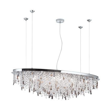 Kristallen hanglamp aan een koord CRYSTALRIVER 21xG9/40W/230V glanzend chroom
