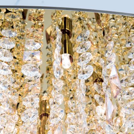 Kristallen hanglamp aan een koord CRYSTALRIVER 21xG9/40W/230V goud