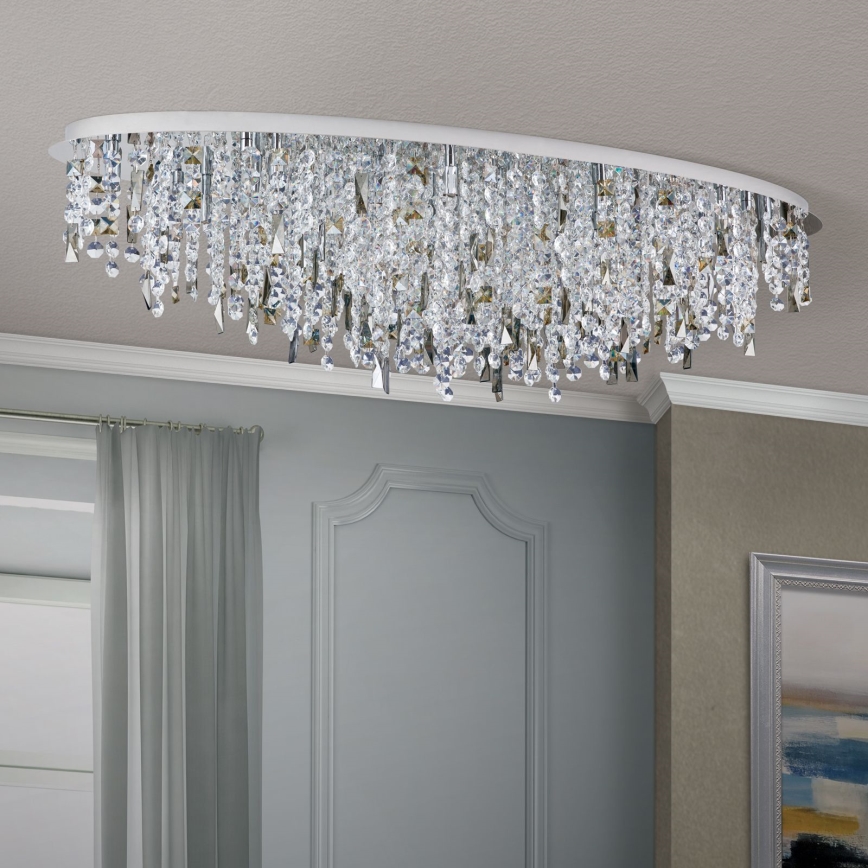 Kristallen plafondlamp CRYSTALRIVER 21xG9/40W/230V glanzend chroom
