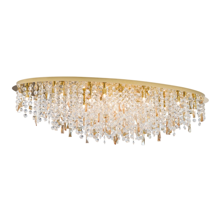 Kristallen plafondlamp CRYSTALRIVER 21xG9/40W/230V goud