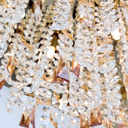 Kristallen plafondlamp CRYSTALRIVER 21xG9/40W/230V goud