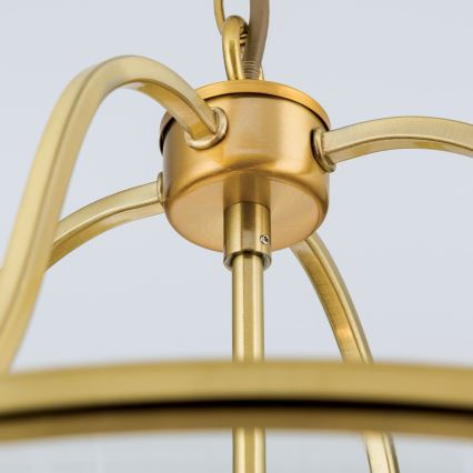 Kroonluchter aan ketting BRUNO 6xE14/40W/230V Ø 43 cm goud