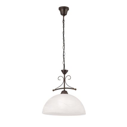 Kroonluchter aan ketting RULA 1xE27/40W/230V Ø 35 cm wit/brons
