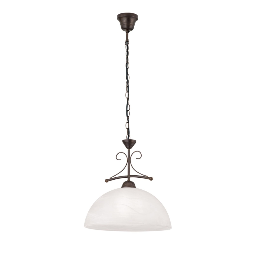 Kroonluchter aan ketting RULA 1xE27/40W/230V Ø 35 cm wit/brons