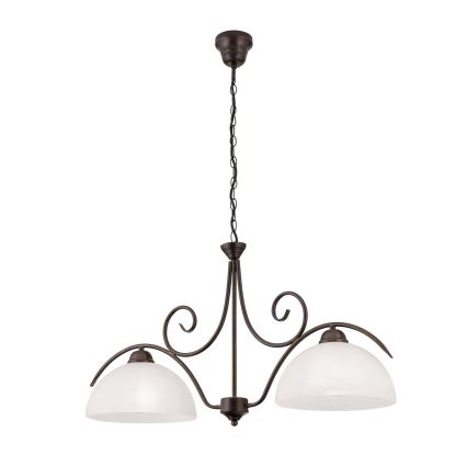 Kroonluchter met ketting RULA 2xE27/40W/230V wit/brons
