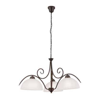 Orion - Kroonluchter met ketting RULA 3xE27/40W/230V Ø 70 cm wit/brons