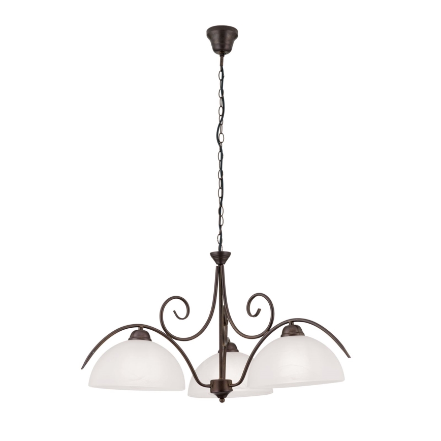 Orion - Kroonluchter met ketting RULA 3xE27/40W/230V Ø 70 cm wit/brons