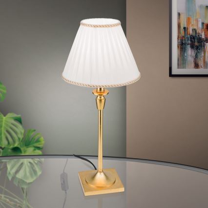 Tafellamp FONSA 1xE27/60W/230V 61 cm wit/goud