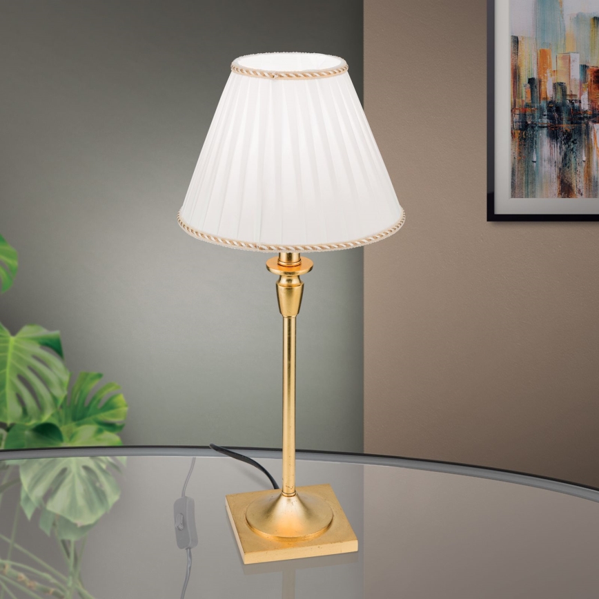 Tafellamp FONSA 1xE27/60W/230V 61 cm wit/goud