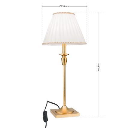Tafellamp FONSA 1xE27/60W/230V 61 cm wit/goud