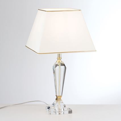 Kristallen tafellamp VERONIQUE 1xE27/60W/230V crème/doorzichtig