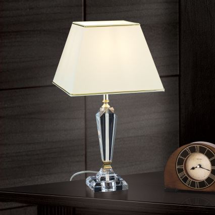 Kristallen tafellamp VERONIQUE 1xE27/60W/230V crème/doorzichtig
