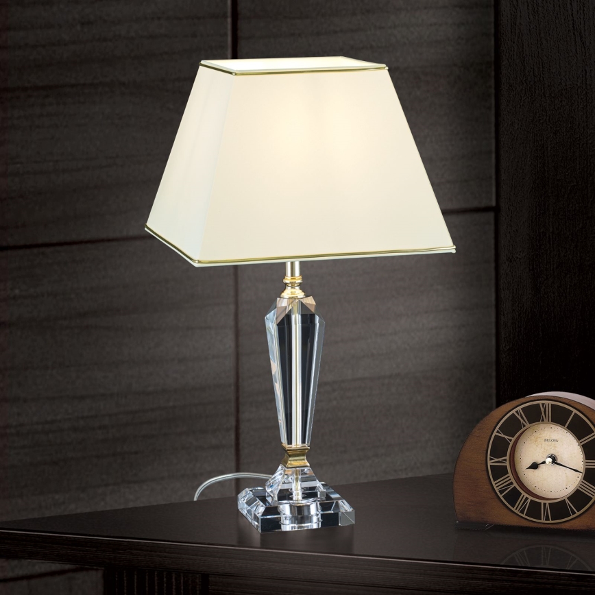Kristallen tafellamp VERONIQUE 1xE27/60W/230V crème/doorzichtig