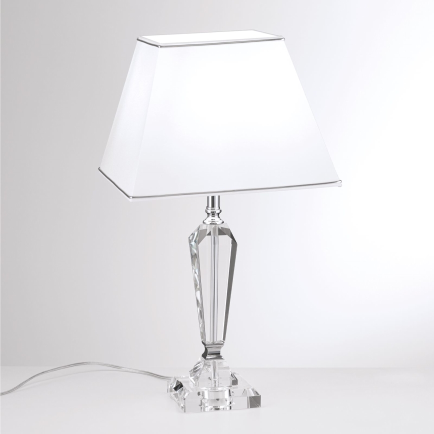 Kristallen tafellamp VERONIQUE 1xE27/60W/230V wit/doorzichtig