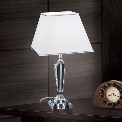 Kristallen tafellamp VERONIQUE 1xE27/60W/230V wit/doorzichtig