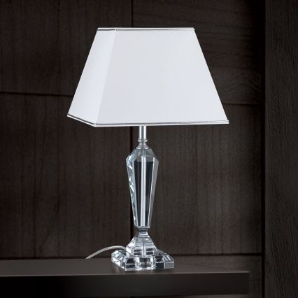 Kristallen tafellamp VERONIQUE 1xE27/60W/230V wit/doorzichtig