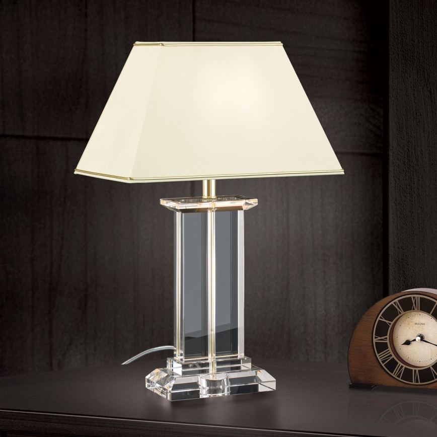 Kristallen tafellamp VERONIQUE 1xE27/60W/230V crème/doorzichtig