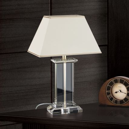Kristallen tafellamp VERONIQUE 1xE27/60W/230V crème/doorzichtig