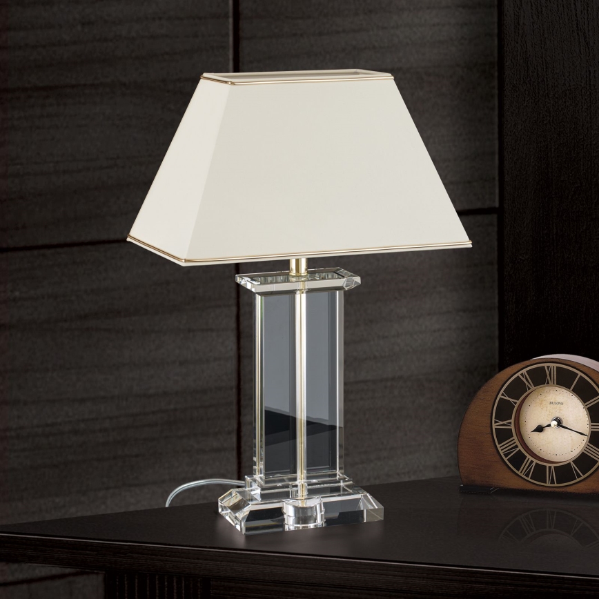 Kristallen tafellamp VERONIQUE 1xE27/60W/230V crème/doorzichtig