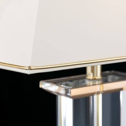 Kristallen tafellamp VERONIQUE 1xE27/60W/230V crème/doorzichtig