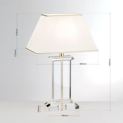 Kristallen tafellamp VERONIQUE 1xE27/60W/230V crème/doorzichtig