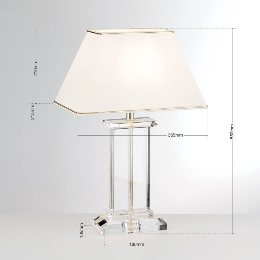 Kristallen tafellamp VERONIQUE 1xE27/60W/230V crème/doorzichtig