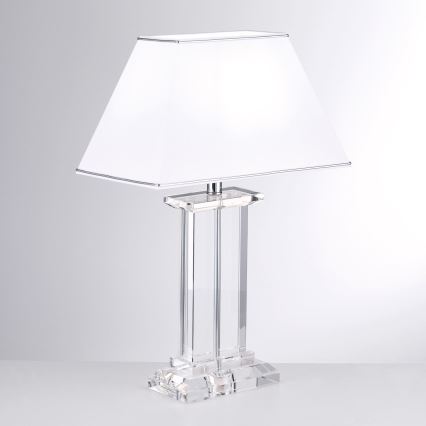 Kristallen tafellamp VERONIQUE 1xE27/60W/230V wit/doorzichtig