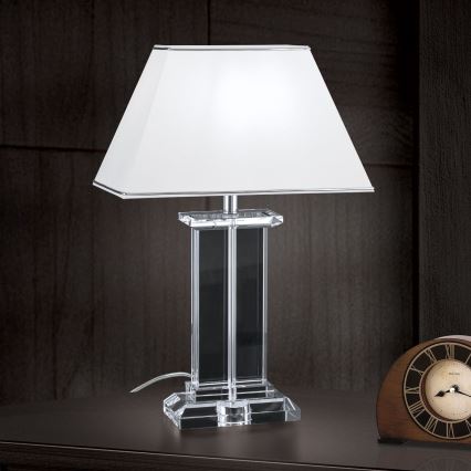 Kristallen tafellamp VERONIQUE 1xE27/60W/230V wit/doorzichtig