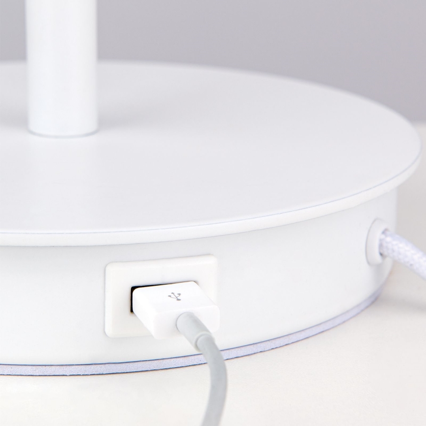 Tafellamp met USB-poort LUDWIG 1xE27/40W/230V 50 cm wit