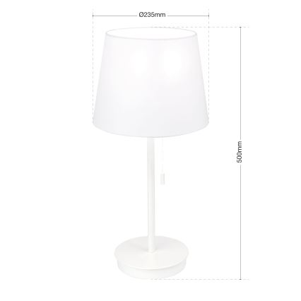 Tafellamp met USB-poort LUDWIG 1xE27/40W/230V 50 cm wit