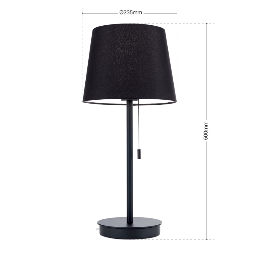 Tafellamp met USB-poort LUDWIG 1xE27/40W/230V 50 cm zwart