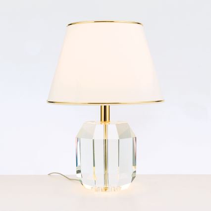 Tafellamp ALEXIS 1xE27/60W/230V crème/goud/doorzichtig