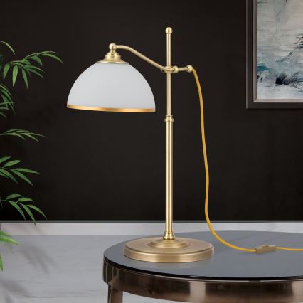 Tafellamp OLD LAMP 1xE27/40W/230V 65 cm wit/messing