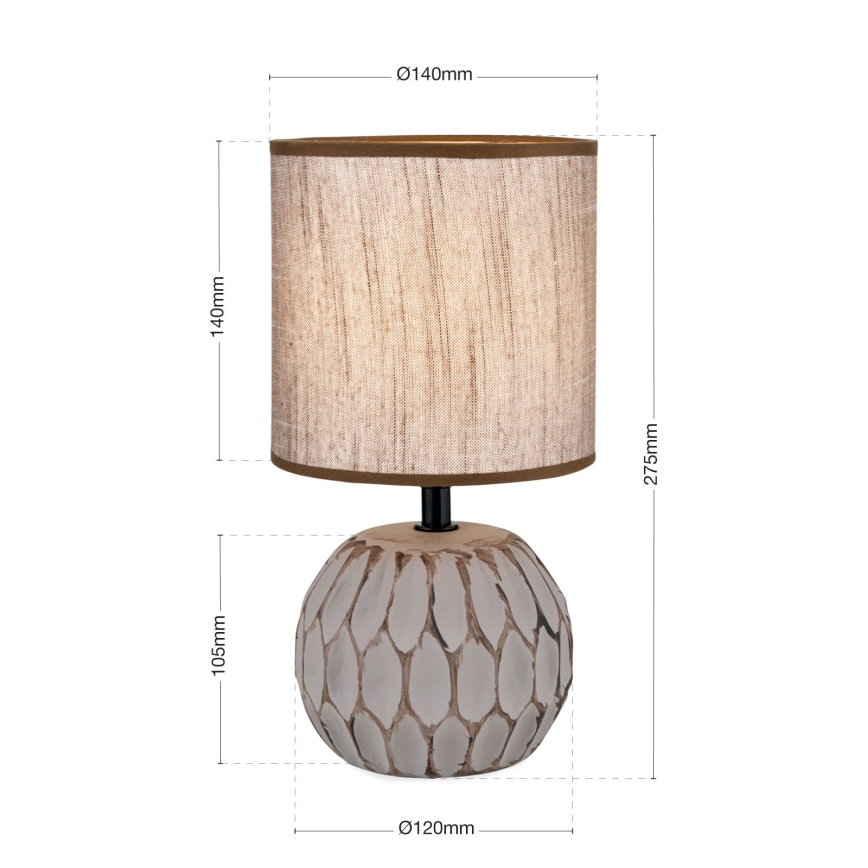 Tafellamp PINIA 1xE14/25W/230V keramiek beige/grijs
