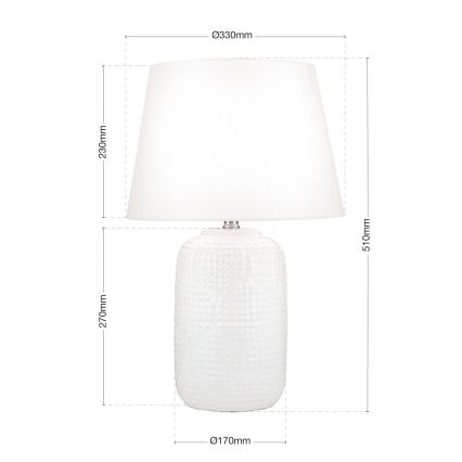 Tafellamp CORAL 1xE27/40W/230V keramiek/wit