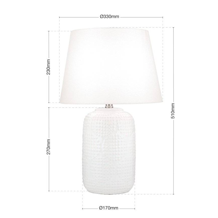Tafellamp CORAL 1xE27/40W/230V keramiek/wit