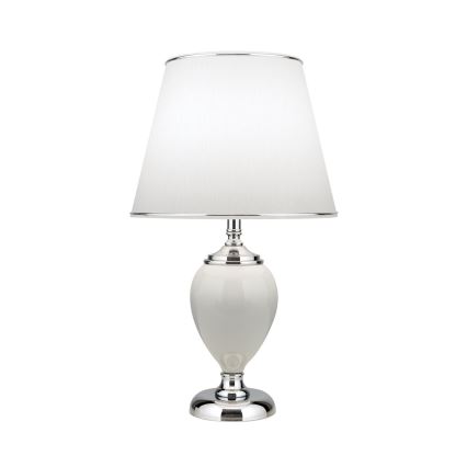 Tafellamp OVUM 1xE27/40W/230V 48 cm keramiek wit/glanzend chroom