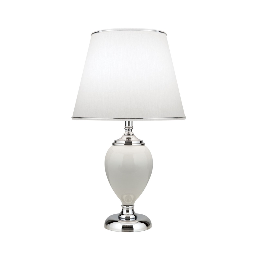Tafellamp OVUM 1xE27/40W/230V 48 cm keramiek wit/glanzend chroom