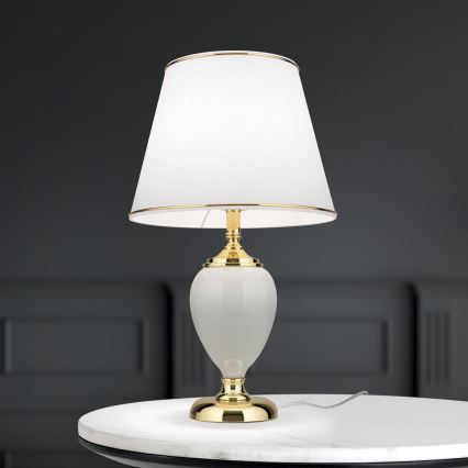 Tafellamp OVUM 1xE27/40W/230V 48 cm keramiek wit/goud