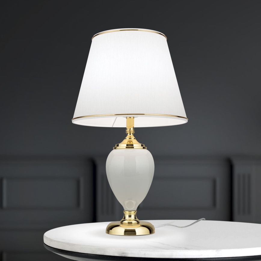 Tafellamp OVUM 1xE27/40W/230V 48 cm keramiek wit/goud