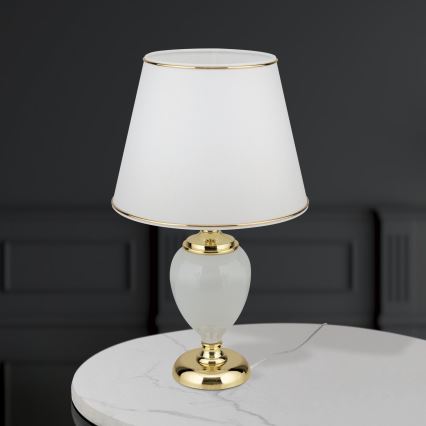 Tafellamp OVUM 1xE27/40W/230V 48 cm keramiek wit/goud
