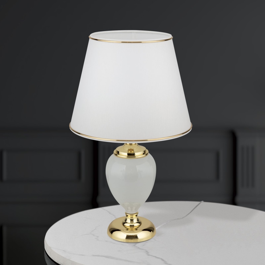 Tafellamp OVUM 1xE27/40W/230V 48 cm keramiek wit/goud