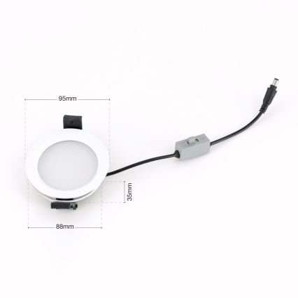 Dimbare LED-inbouwarmatuur voor badkamer OFFICE LED/10W/230V 3000/4000/6000K Ø 9,5 cm UGR19 IP44 wit