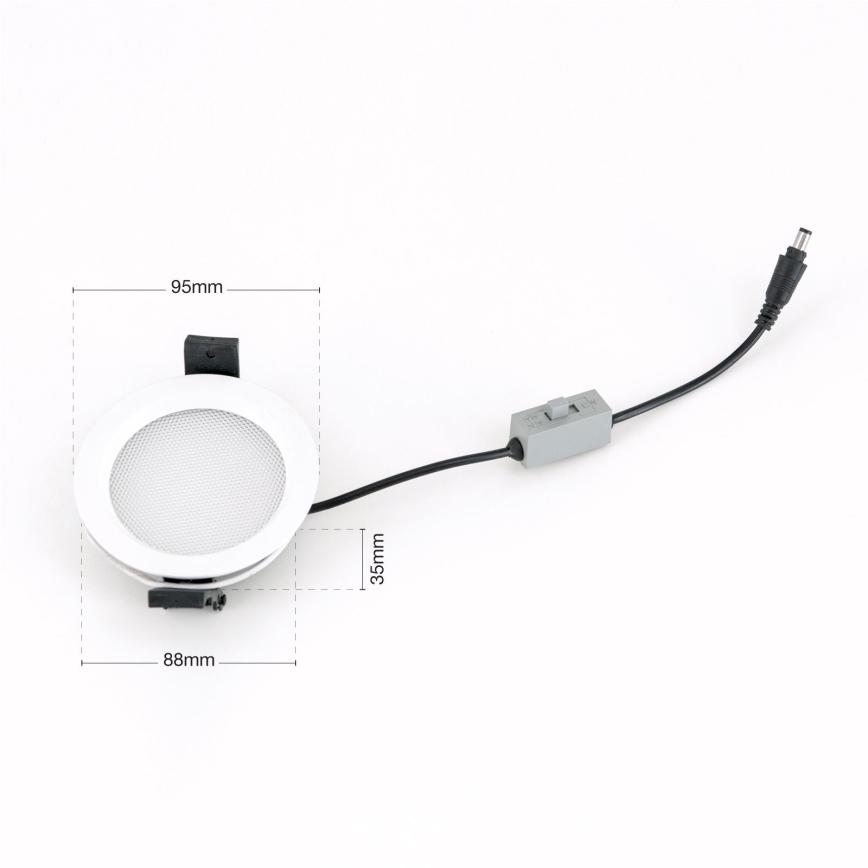 Dimbare LED-inbouwarmatuur voor badkamer OFFICE LED/10W/230V 3000/4000/6000K Ø 9,5 cm UGR19 IP44 wit