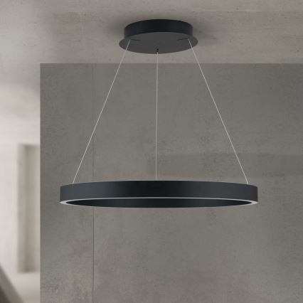 Dimbare pendellamp aan kabel KOLK LED/60W/230V 2700/3000/4000K Ø 60 cm zwart