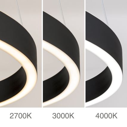 Dimbare pendellamp aan kabel KOLK LED/60W/230V 2700/3000/4000K Ø 60 cm zwart