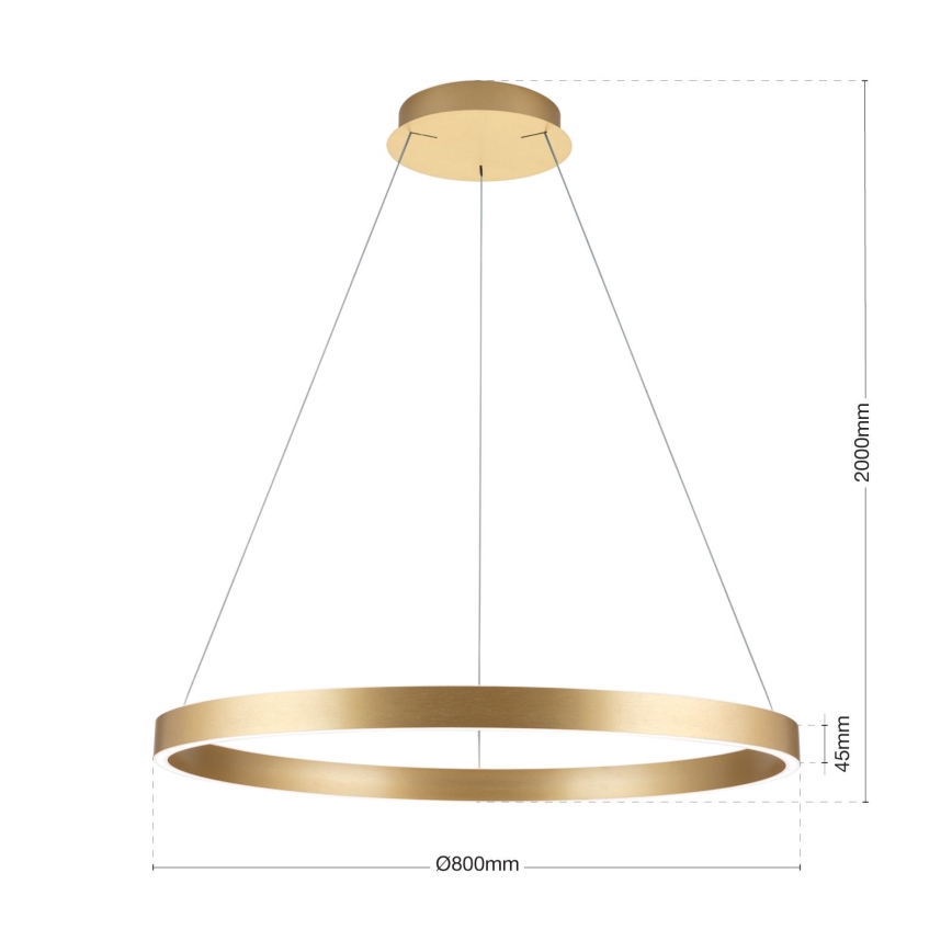 Orion - dimbare LED-kroonluchter met kabelophanging KOLK LED/80W/230V 2700/3000/4000K Ø 80 cm goudkleurig